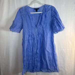 Banana Republic Light Blue Short Sleeve Casual Dress Size Small Preowned